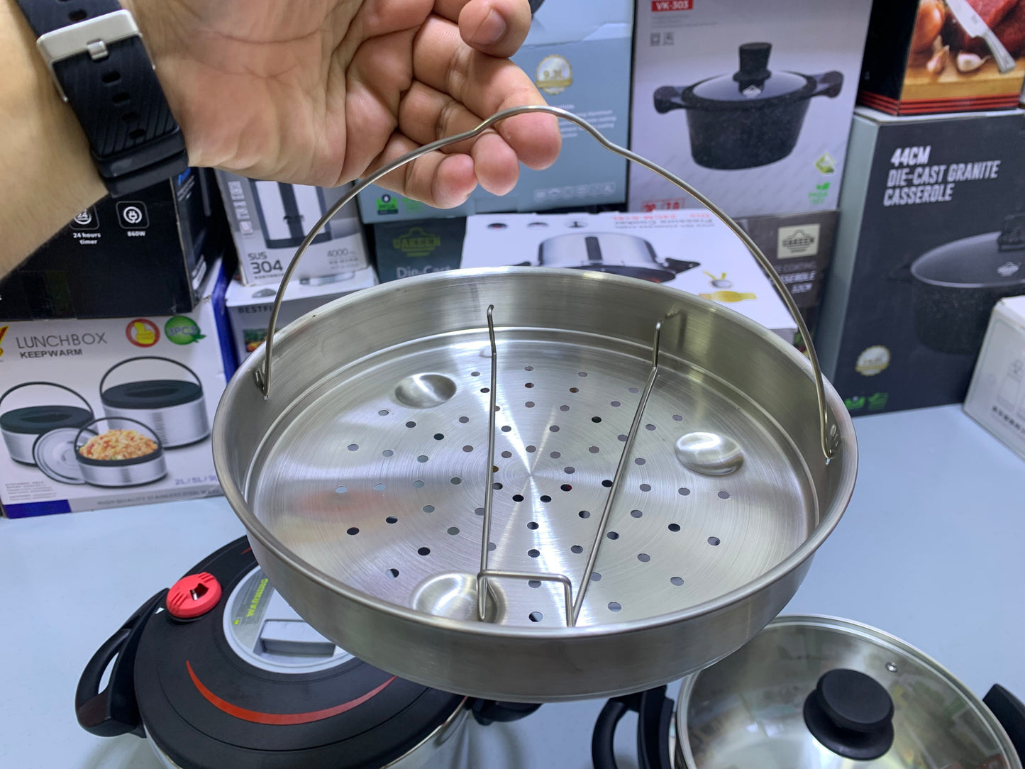 Hannover 3 in 1 18/10 Stainless Steel Pressure Cooker 6L and 8L