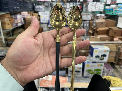 High Quality Polished Cutlery Set Golden and Half Golden Stainless Steel