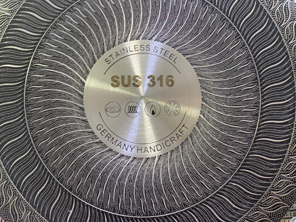 Laser Coating Frying Pan Stainless Steel Honeycomb Pattern Skillet without Lid