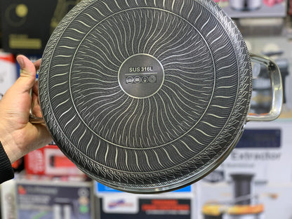 Laser Coating Shallow Casserole Complete Set Pure Non Stick (Sizes:26cm,28cm and 30cm)