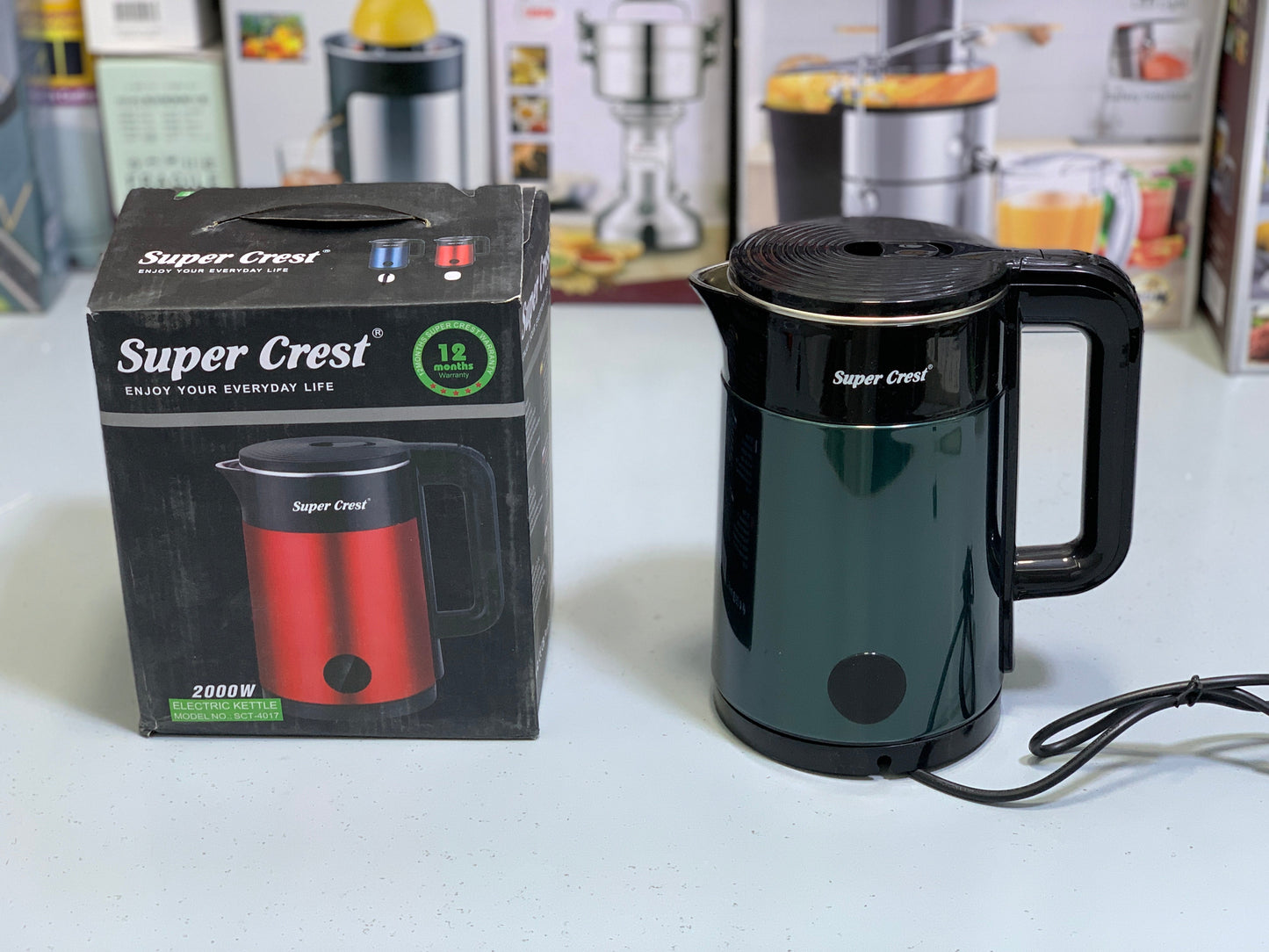 Super Crest Electric Tea Kettle 2000w 2.3L Model: SCT-4017