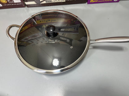 HoneyComb Laser Coating Deep Frying Pan