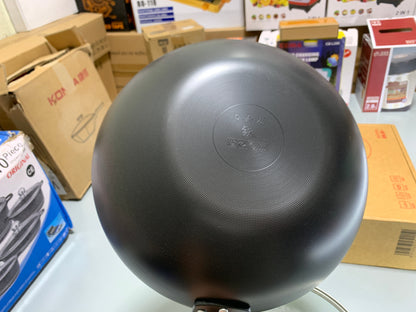 Dotted Pattern Laser Coating Deep Frying with Wooden Handle