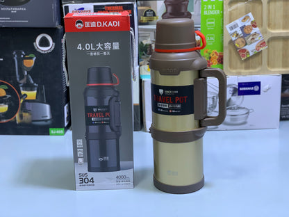 D Kadi Travel Pot Water Bottle 4000ml Stainless Steel SUS 304 Hot and Cool 24 hours
