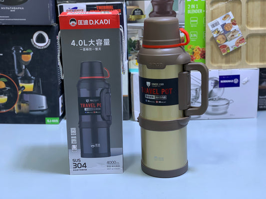 D Kadi Travel Pot Water Bottle 4000ml Stainless Steel SUS 304 Hot and Cool 24 hours