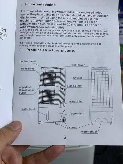 TIGERGO Air Cooler|150W and 40L Tank Capacity