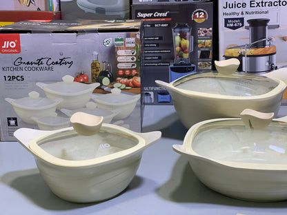 Jio Granite Coating Kitchenware 12 Pieces Set