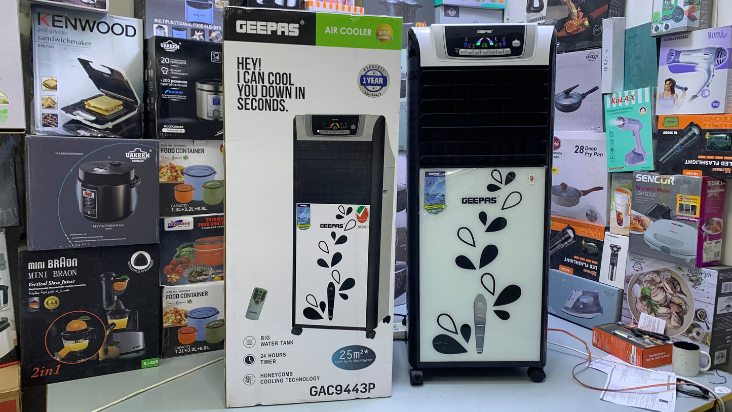 Geepas air cooler BIG Water Tank HoneyComb Pattern cooling technology 150w