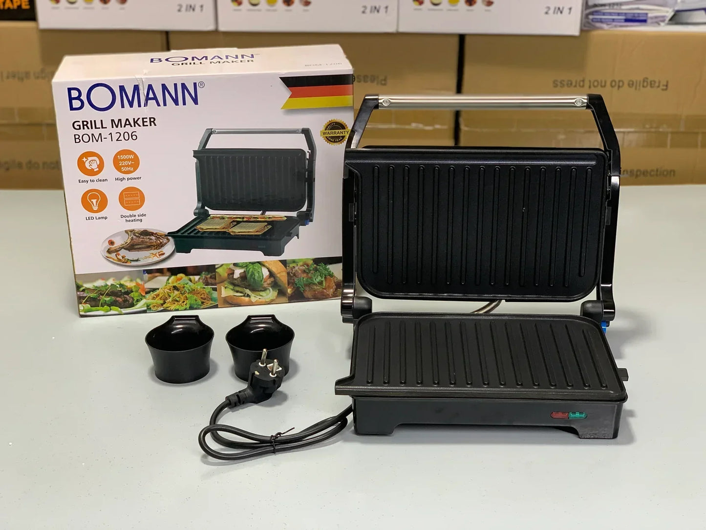 Original German Bomann Grill Maker  BOM 1205& BOM 1206  with 1 Year Warranty