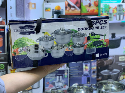 Berghome Line 16 Pieces Cookware Set Stainless Steel