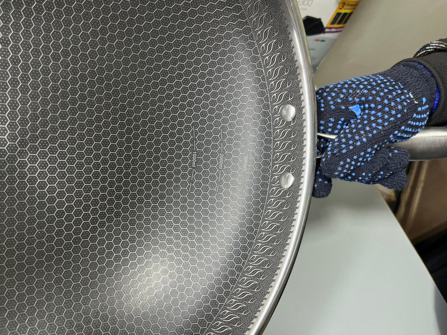 HoneyComb Laser Coating Deep Frying Pan