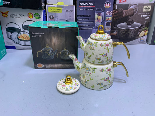 Enamel Coating Stylish Tea Kettles Two Pieces