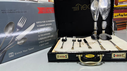 Perfect Gift Choice |  53-Piece Premium Stainless Steel Cutlery Set | Elegant Dining