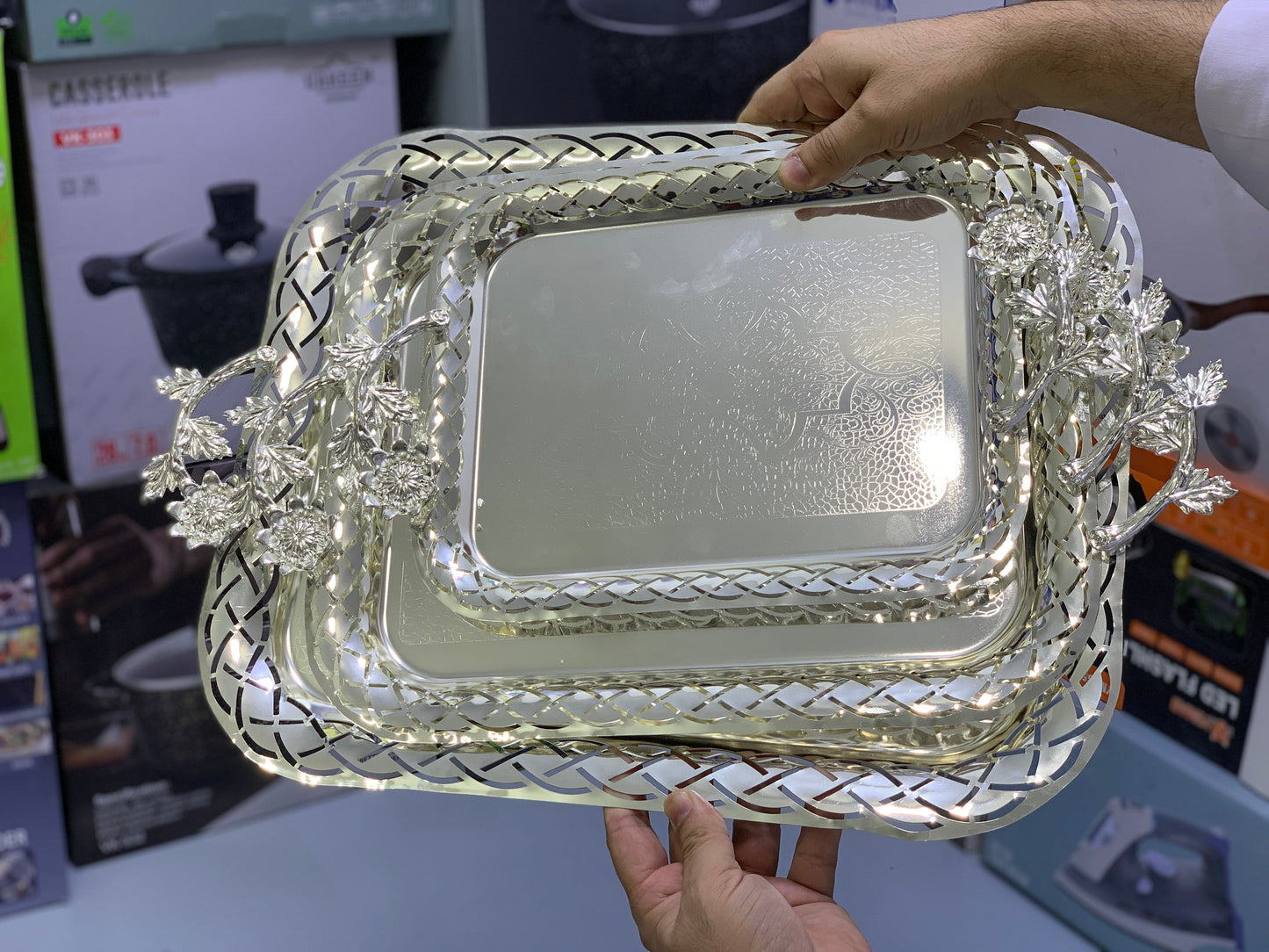 Stainless steel Tray set Model H-1 Silver