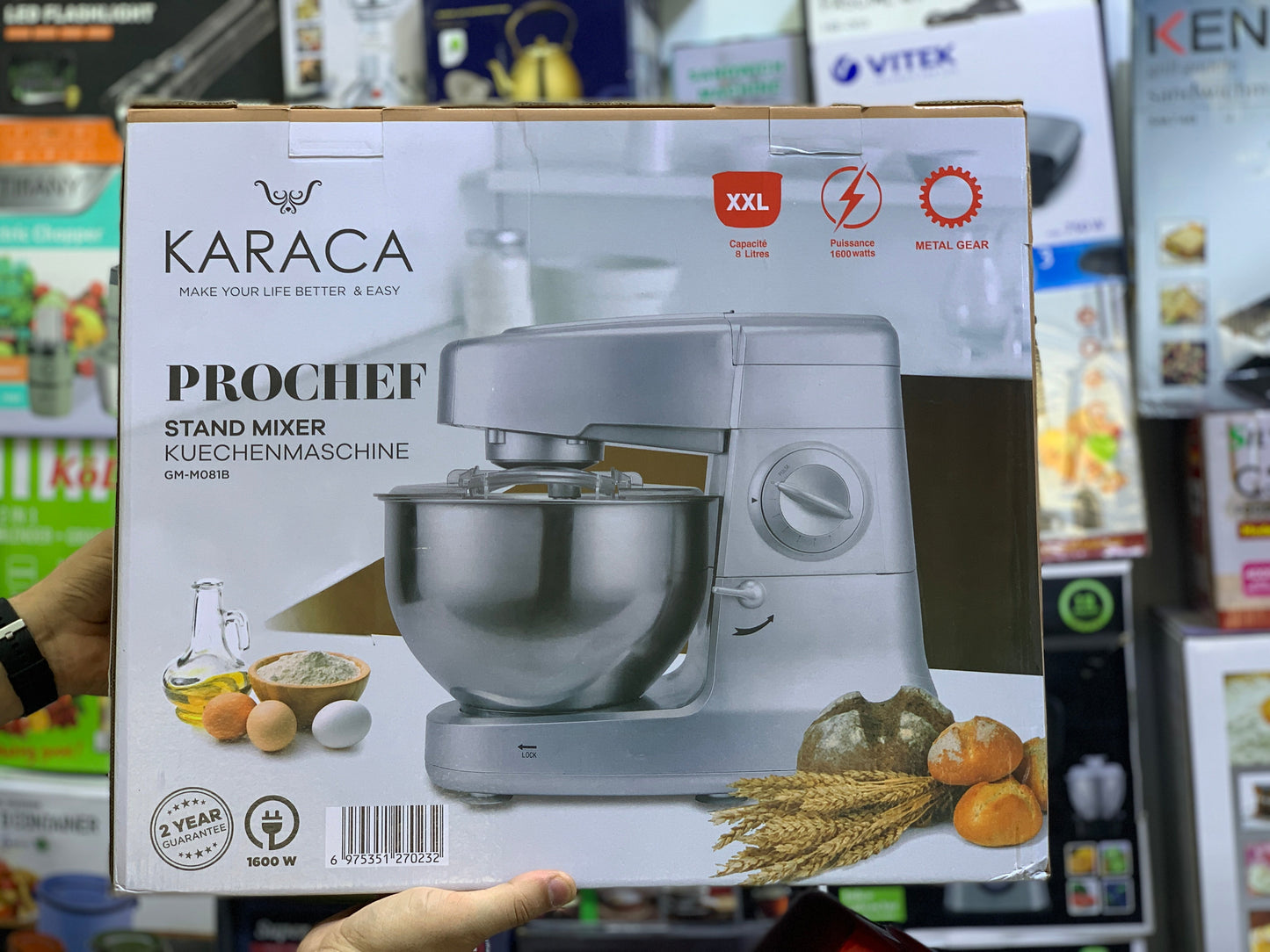 Karaca Prochef Stand Mixer – 8L Bowl | 1600W Motor | Metal Gear System