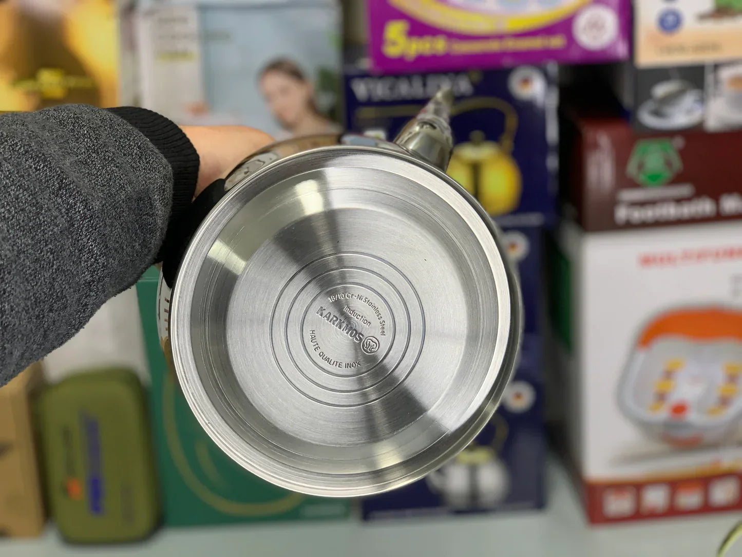 Karkmos Stainless Steel Kettle with Glass Lid (2.5L & 3L)