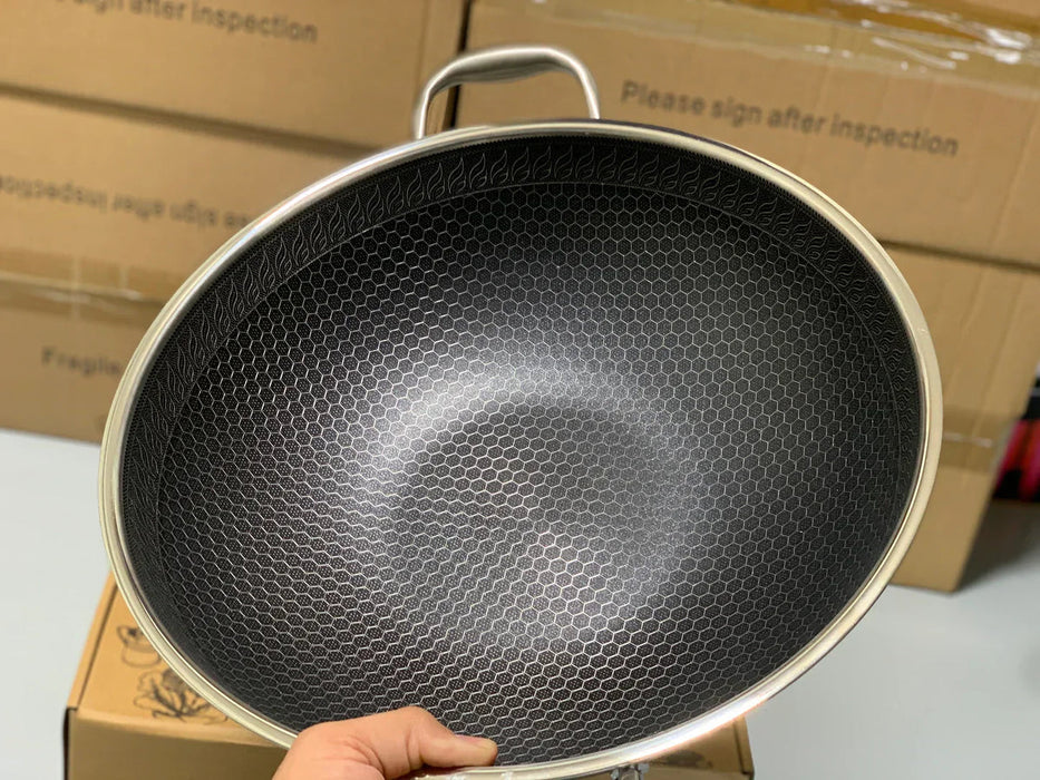 Laser Coating Deep Frying Handi with Solid Handles