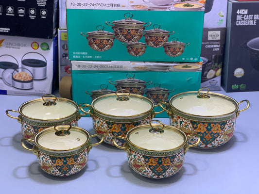 Non Stick Enamel Coating Cookware Set 10 Pieces