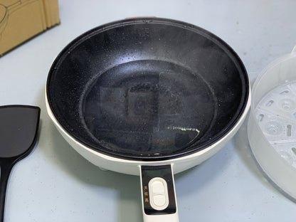 Multifunctional Electric Frying Pan and Steamer with Silicone Spoon