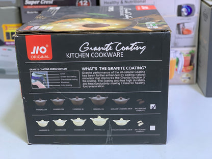Jio Granite Coating Kitchenware 12 Pieces Set