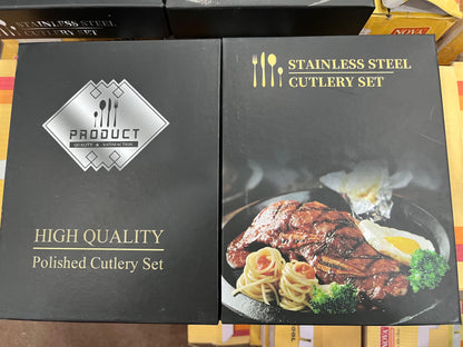 High Quality Polished Cutlery Set Golden and Half Golden Stainless Steel