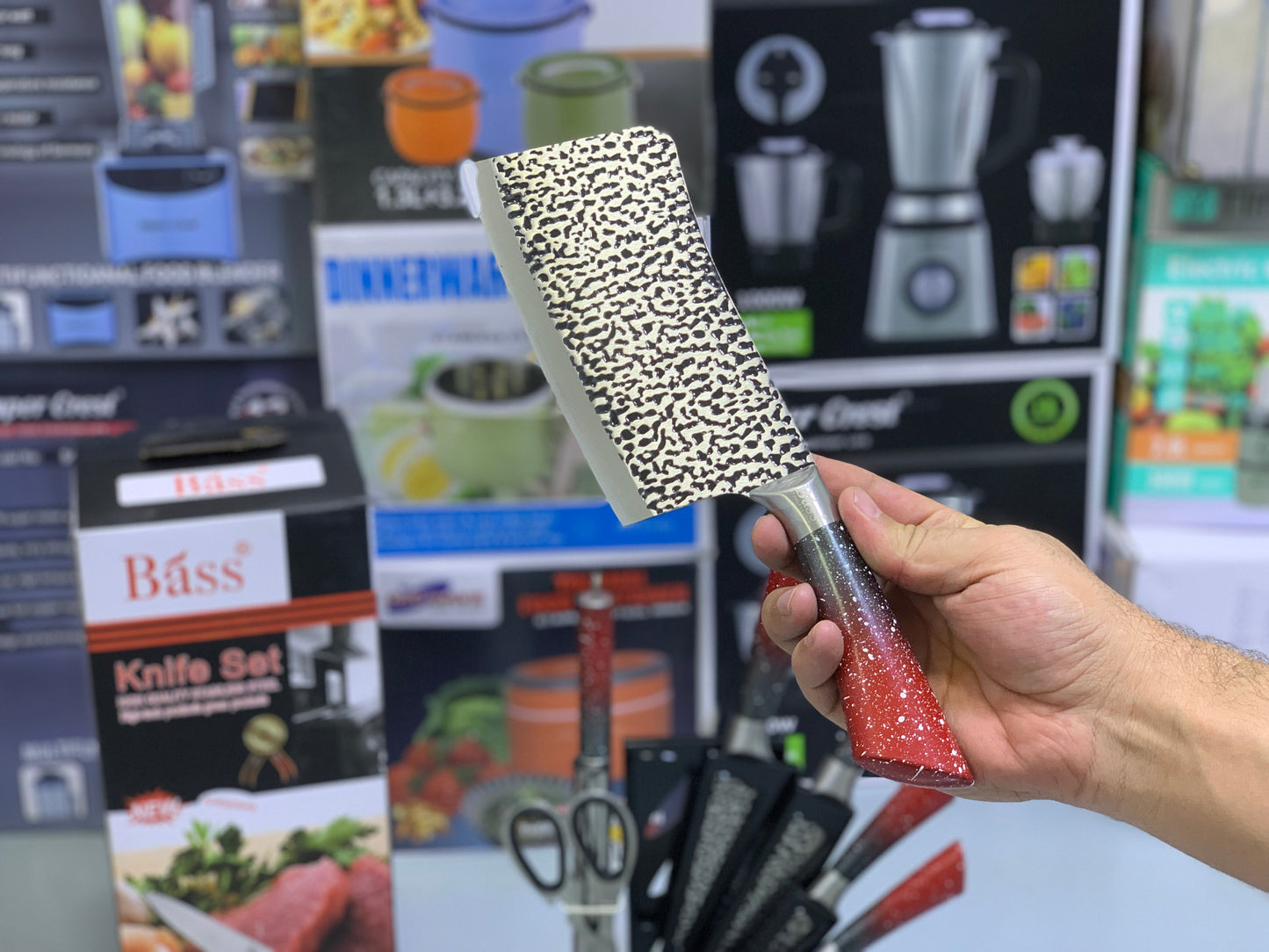 Bass Kitchen Knife Set 8 Pieces with Rotating and Folding Stand