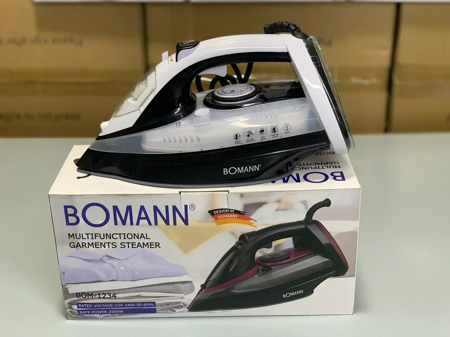 Imported BOMANN Steam Iron – 2000W, 1-Year Warranty (made in germany)