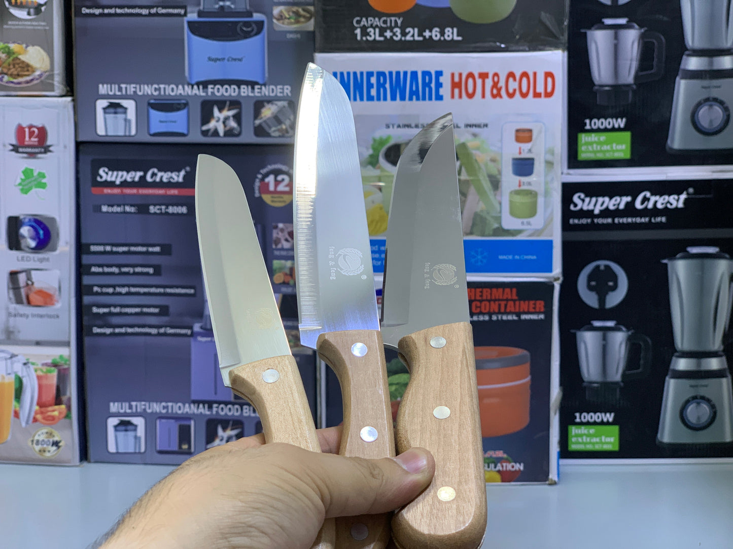 Pack of 3 Knives Set For Eid E Qurbani Stainless Steel