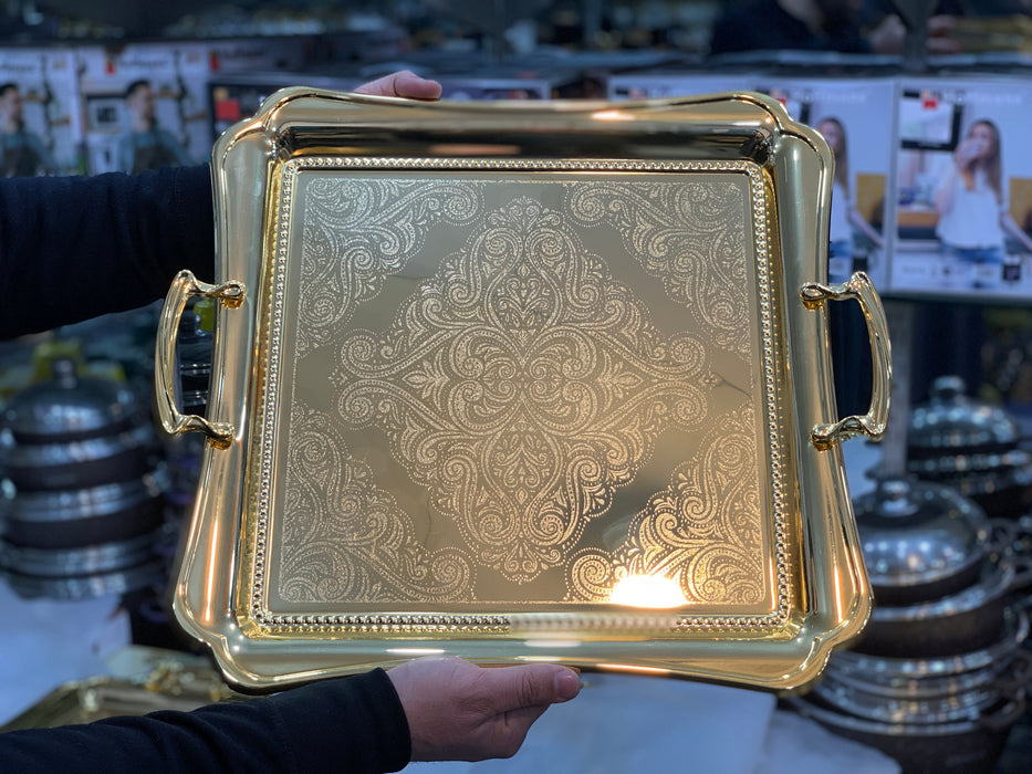 Stainless Steel Golden Trays 3 in 1