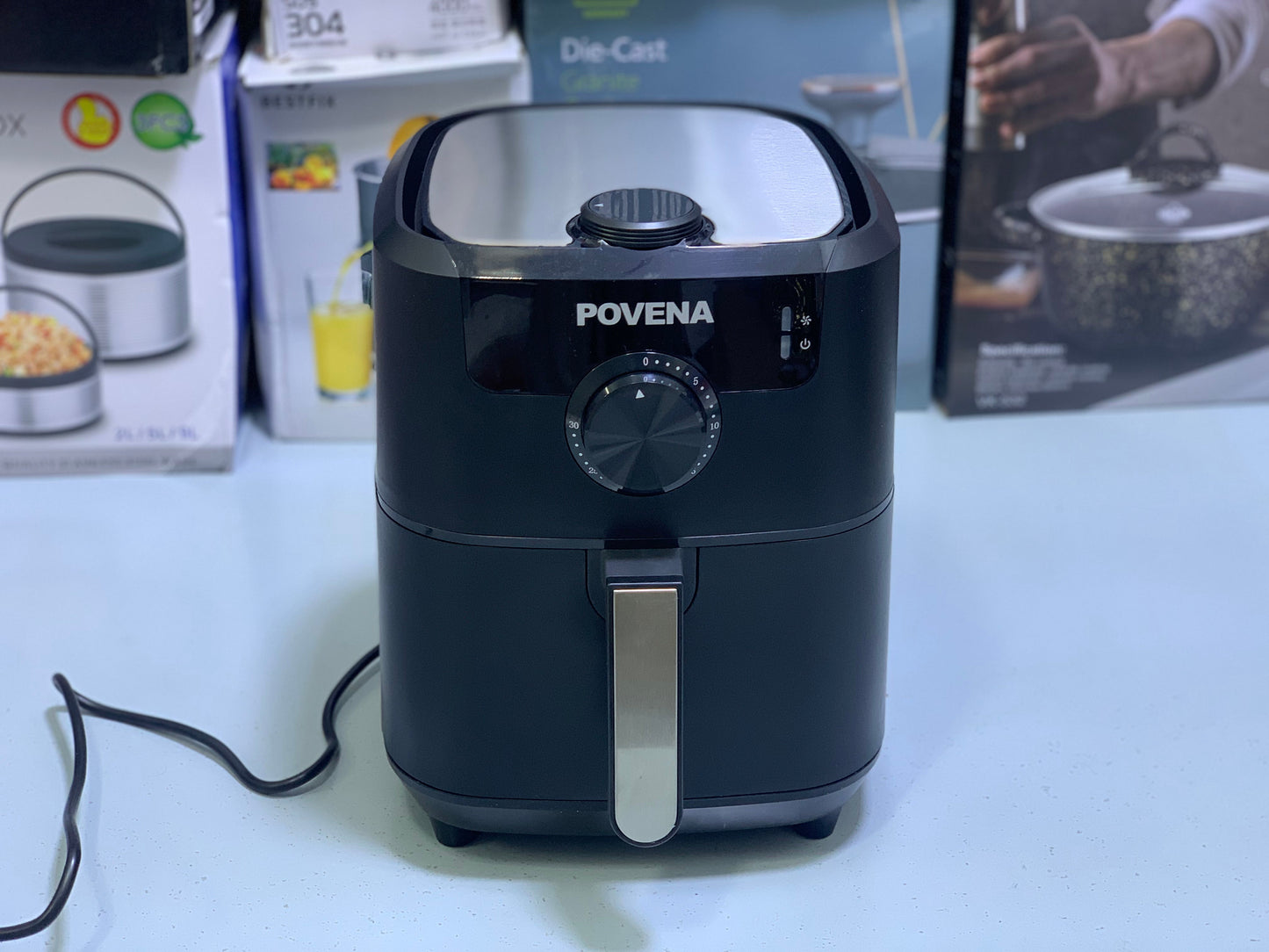 Povena Healthy Air Fryer 5.5L capacity Temperature Control |