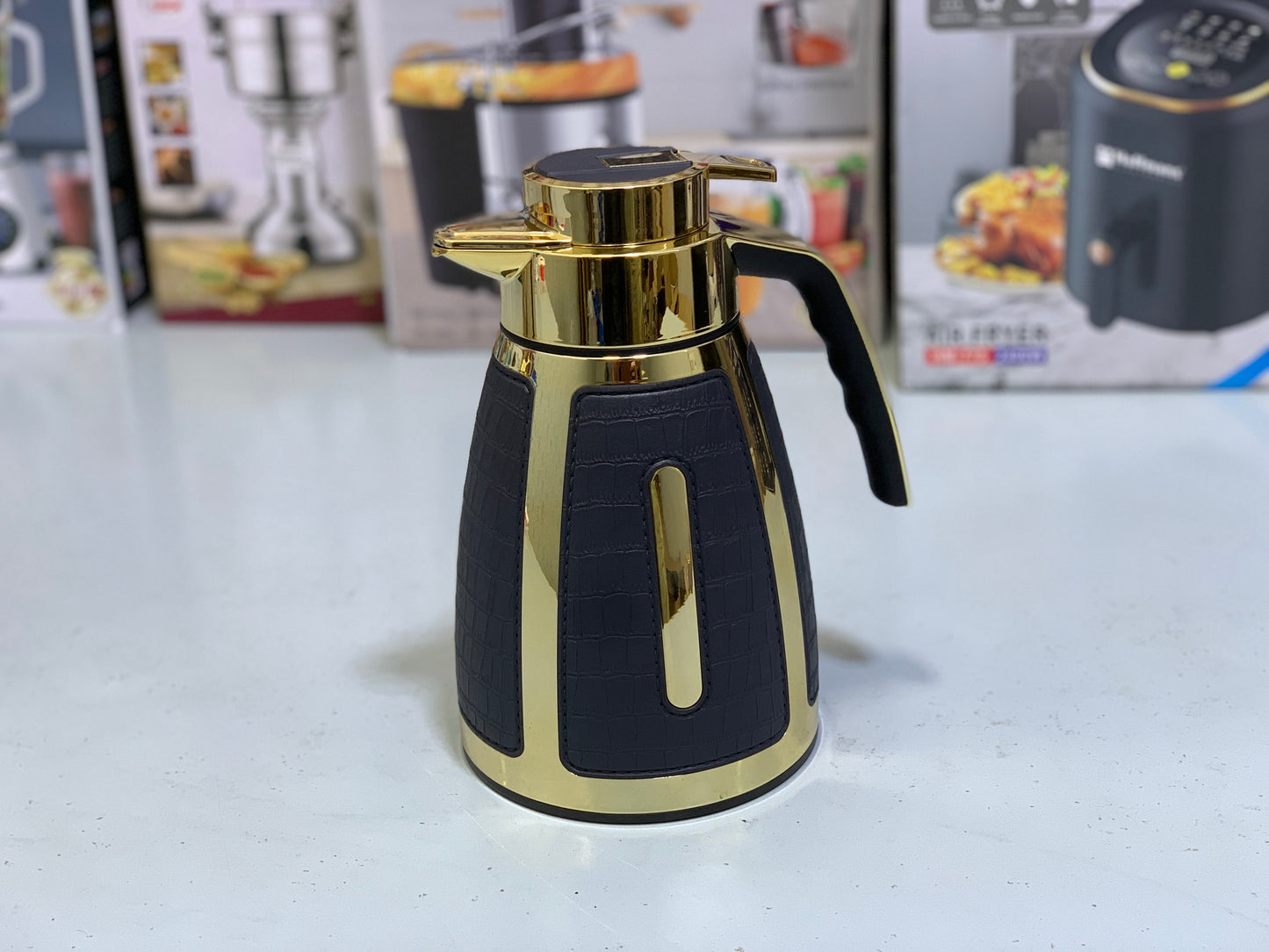 Unique Thermos with leather straps