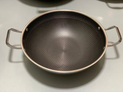 HoneyComb Laser Coating deep karahi/Handi , Stainless Steel