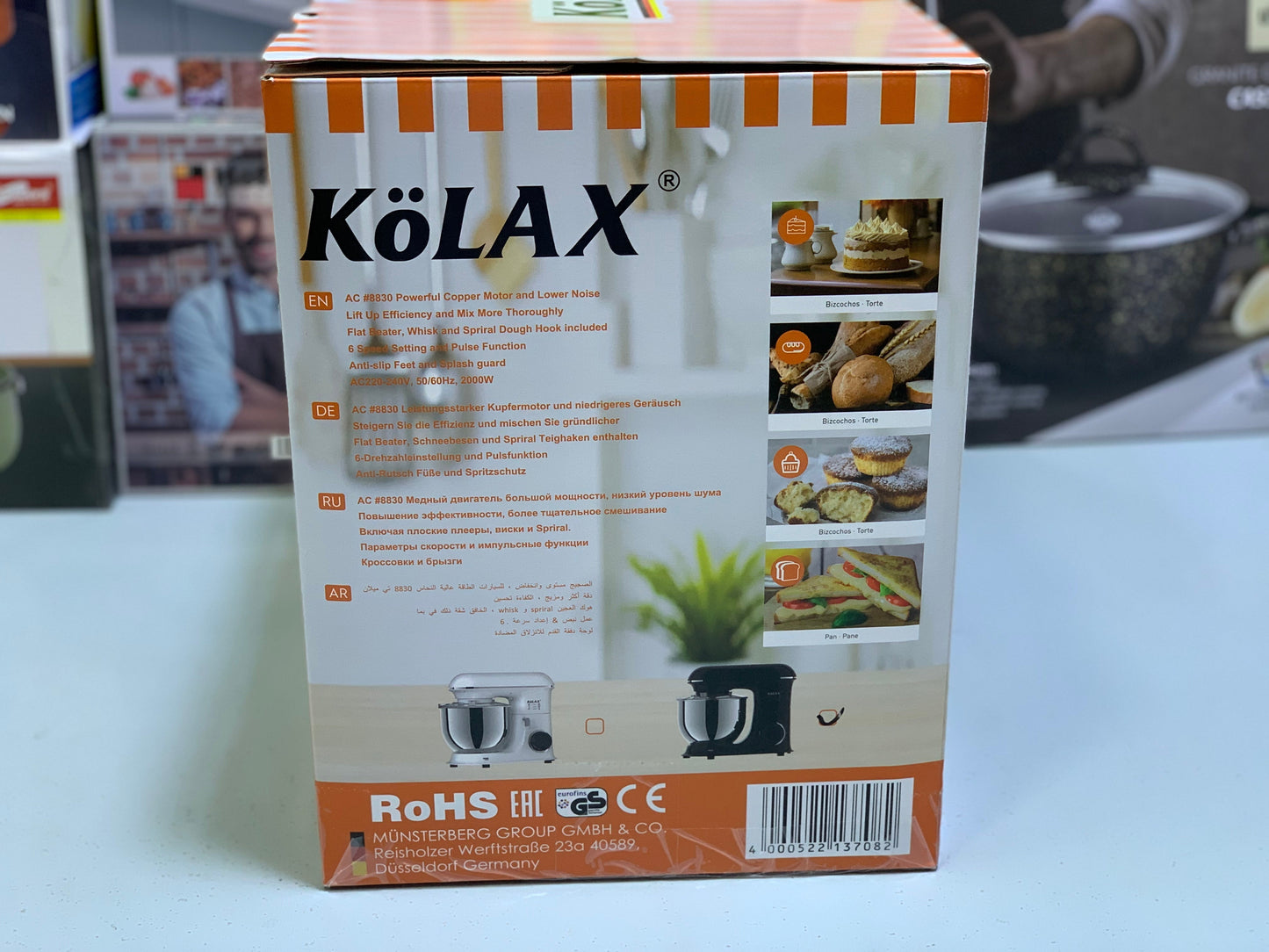 KOLAX’s LED Stand Mixer| 2000W| 7.8L bowl capacity