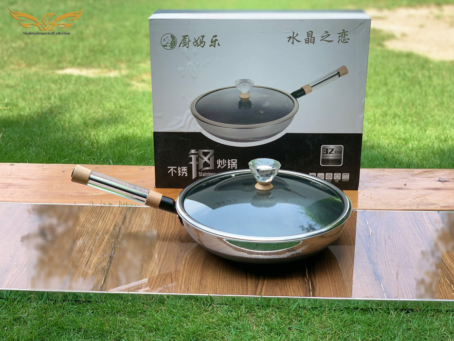 Crystal HoneyComb Laser Coated Deep Fry Pan.