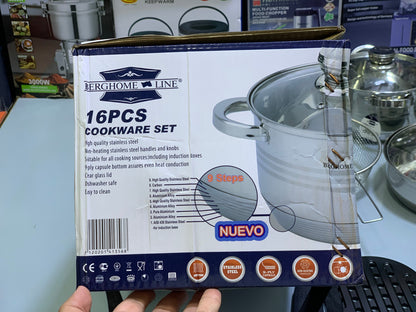 Berghome Line 16 Pieces Cookware Set Stainless Steel