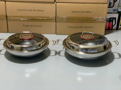 Laser Coating Deep Frying Handi | karahi with Solid Handles