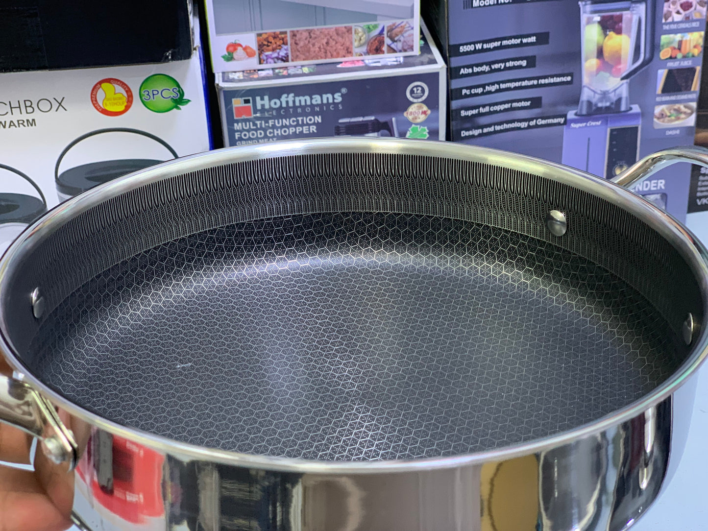 Laser Coating Shallow Casserole Honeycomb pattern And Non Stick (Size:26cm)