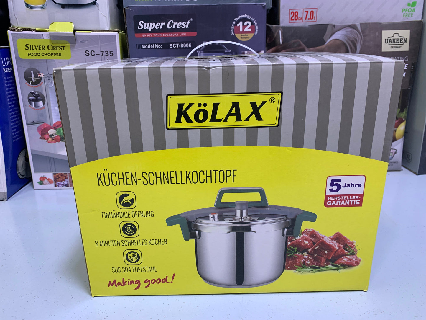 Kolax Pressure Cooker 6L and Stainless Steel 18/10 Capsule bottom