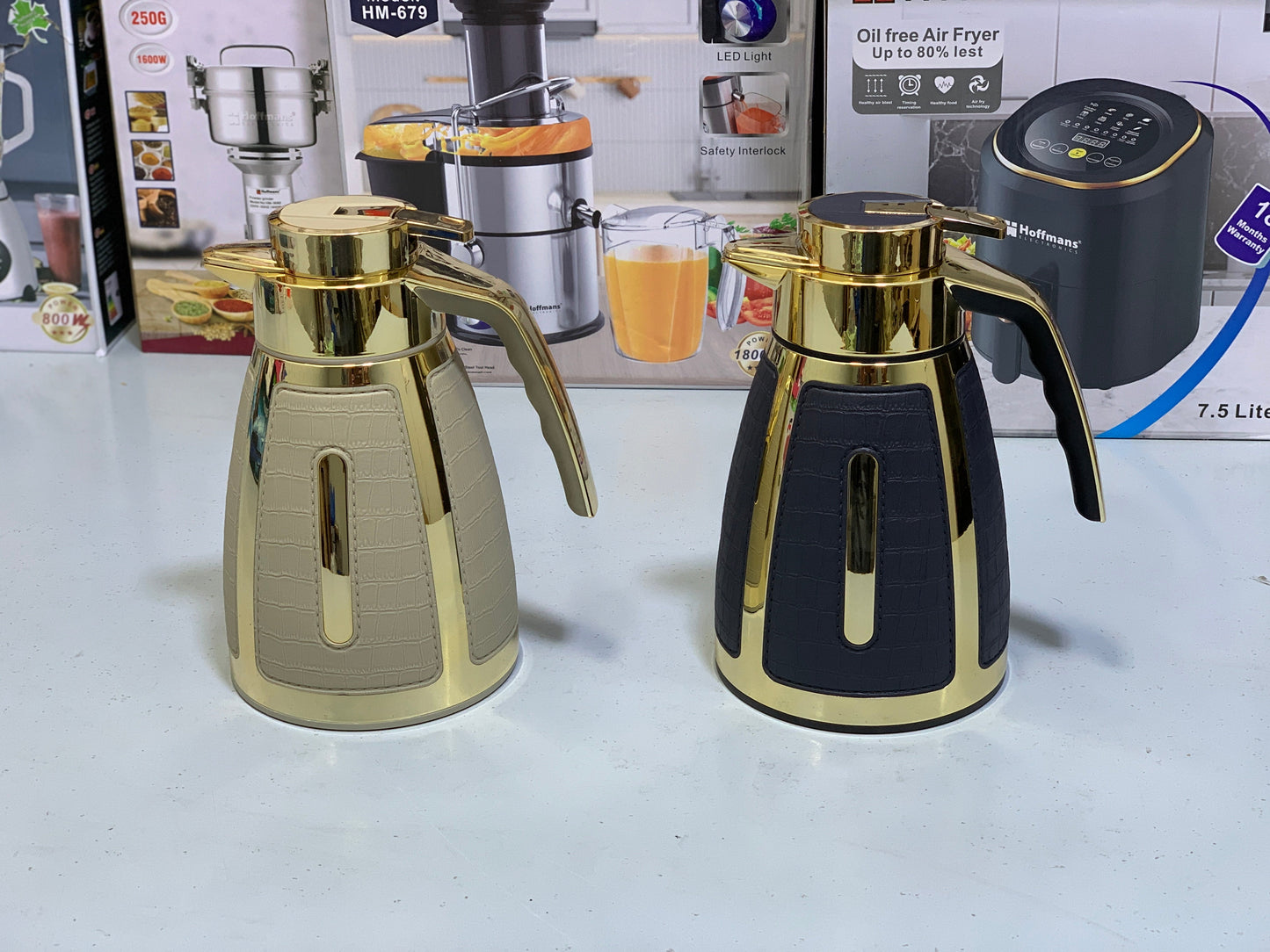 Unique Thermos with leather straps