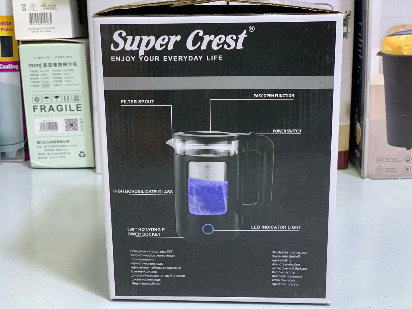 Super Crest Electric Tea Kettle 1.7L and 2000w Model: SCT-4030