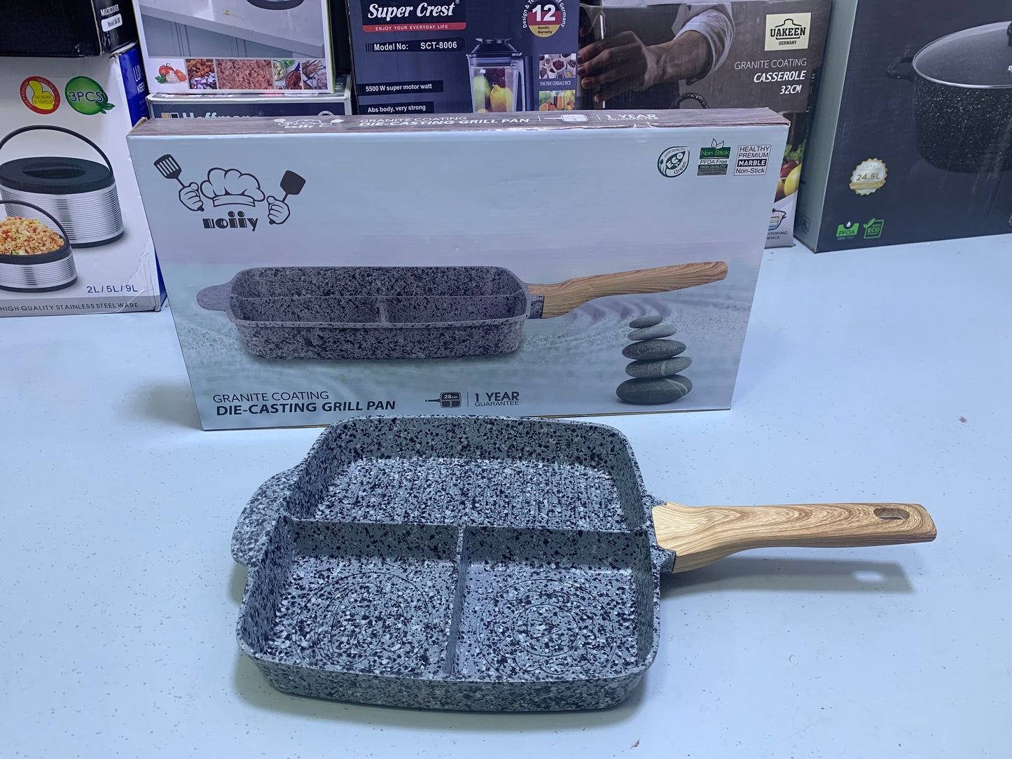 UIIOY Universal Granite Die Cast Grill Pan 28cm