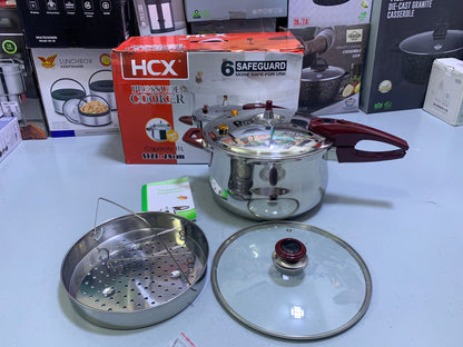 6 Safeguard HCX 3 in 1 Pressure Cooker Stainless Steel