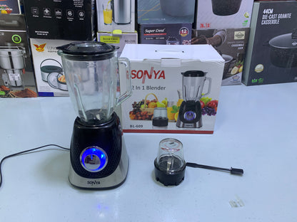 SONYA 2 in 1 Blender stainless steel Blades 400w 1.5L