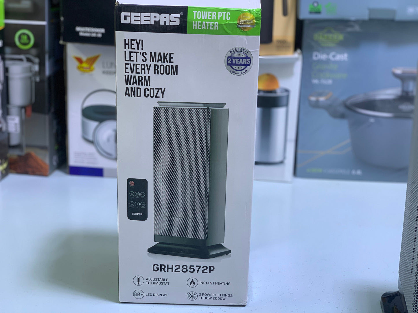 Geepas Tower PTC Heater| 2 Years Warranty|Model: GRH28572P