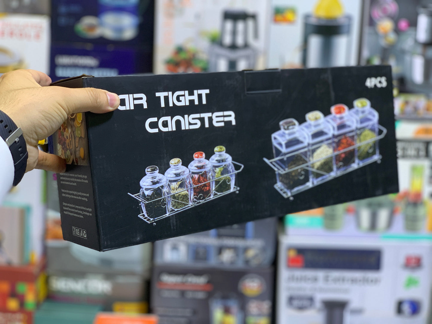 4 Pieces Kitchen Storage Organizer , Spice seasoning 🧂 Tanks , Airtight Kitchen Containers