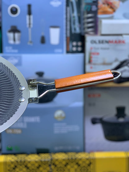 Laser Coating Tawa with Folding Wooden Handle