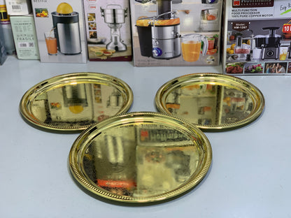Golden Serving Trays 36cm 38cm and 40cm Stainless Steel