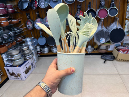 German Technology Made 12 Pieces Kitchen Silicon  Utensils Set