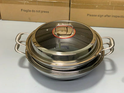 Laser Coating Deep Frying Handi | karahi with Solid Handles