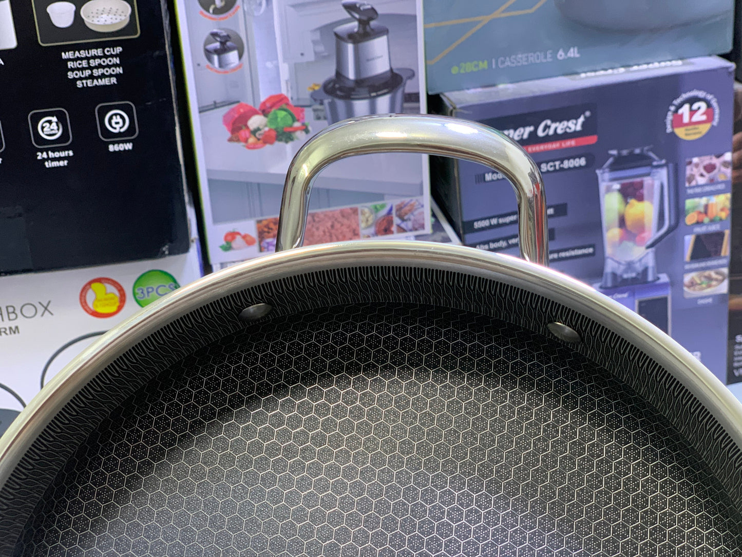 Laser Coating Shallow Casserole Honeycomb pattern And Non Stick (Size:26cm)